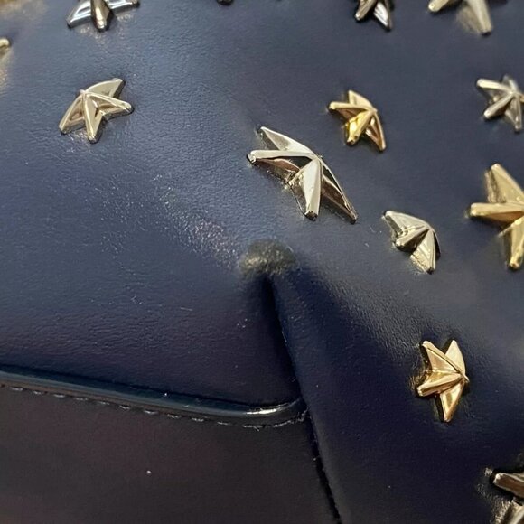 Auth JIMMY CHOO Bria Tote - Navy Leather Tote Bag authentic - Picture 7 of 9